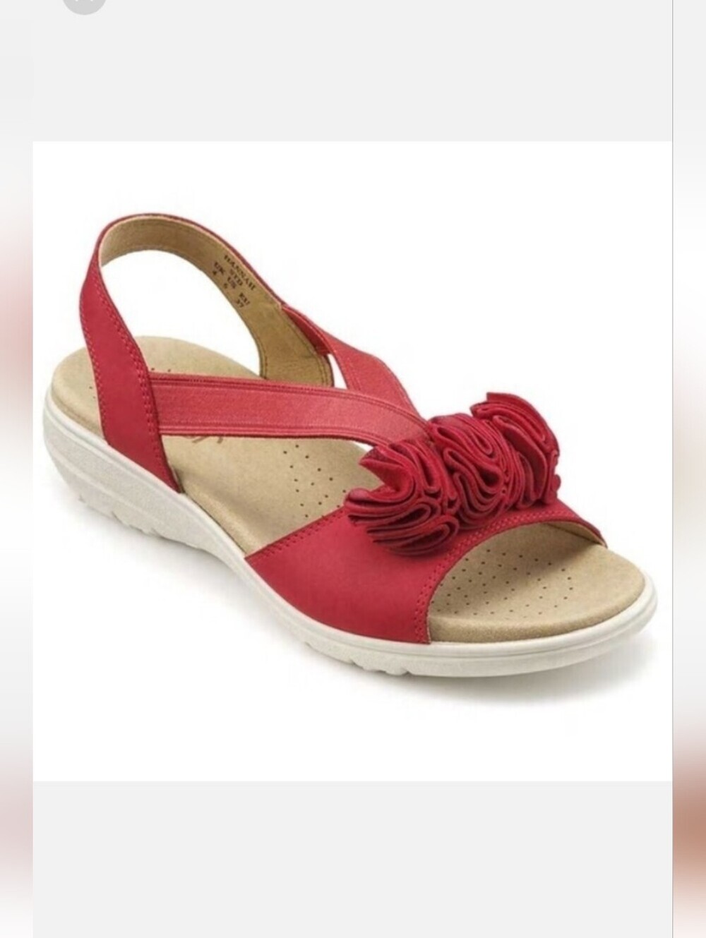 Hotter Comfort Concept Slip-On Sandals Women's 10  Molly Strappy‎ Flower RedNWOB